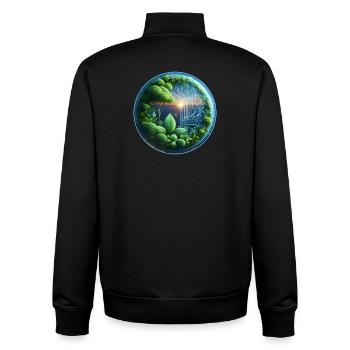 Nachhaltige Bio-Tech Fusion Kreislauf - Unisex Organic Zip Sweatshirt von Stanley/Stella - Schwarz - Hinten - AI Model Male 185 light (185cm)
