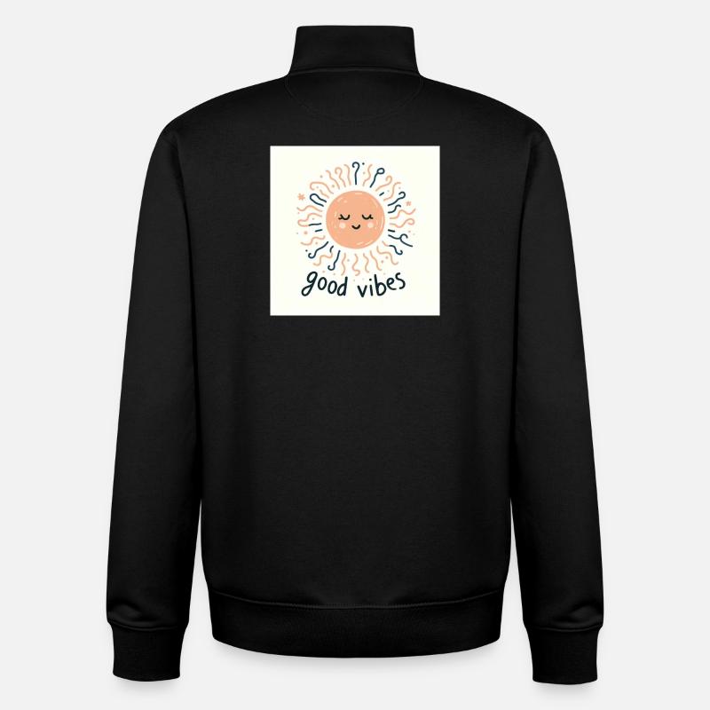 Un soleil satisfait - Sweat zippé unisexe en coton bio Stanley/Stella - noir