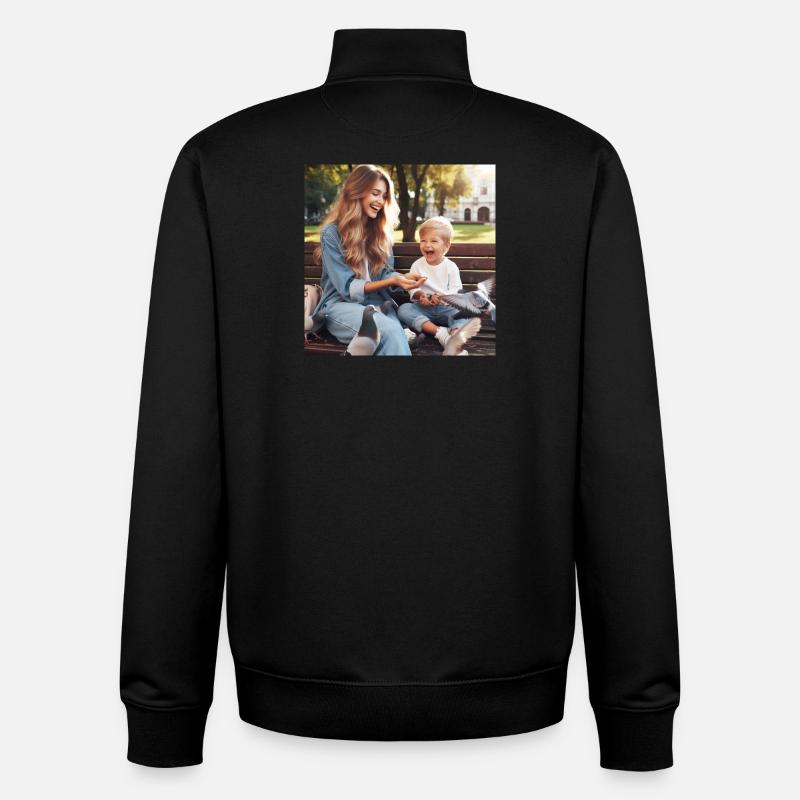 Mère et fils - Sweat zippé unisexe en coton bio Stanley/Stella - noir