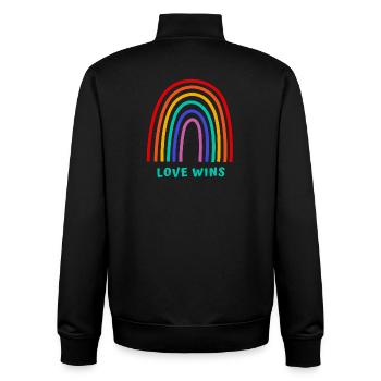 Love wins - Unisex Organic Zip Sweatshirt by Stanley/Stella - black - Back - AI Model Male 185 light (185cm)