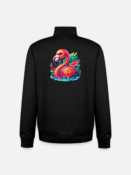 Flamingo - Unisex Organic Zip Sweatshirt von Stanley/Stella - Schwarz