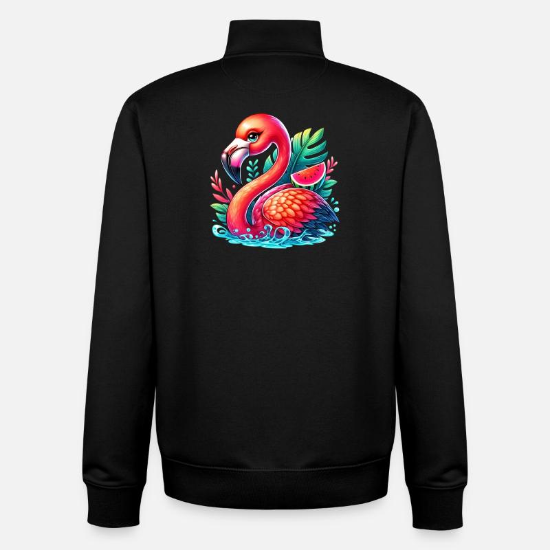 Flamingo - Unisex Organic Zip Sweatshirt von Stanley/Stella - Schwarz