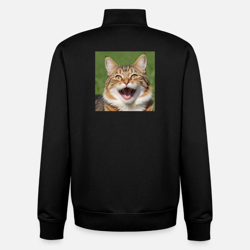 Chat - Sweat zippé unisexe en coton bio Stanley/Stella - noir