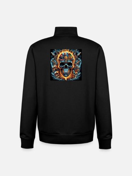 Heavy Metal Skull - Unisex Organic Zip Sweatshirt by Stanley/Stella - black