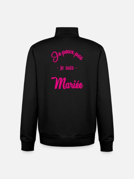 EVJF. MARIEE - Sweat zippé unisexe en coton bio Stanley/Stella - noir