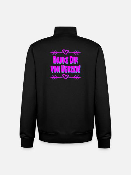 DANKE DIR VON HERZEN - Unisex Organic Zip Sweatshirt von Stanley/Stella - Schwarz