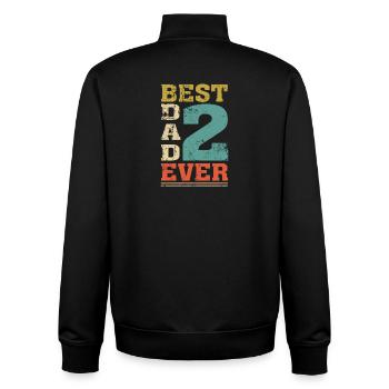 Meilleur papa de tous les temps Chemise double papa pour enfants Dad 2 - Sweat zippé unisexe en coton bio Stanley/Stella - noir - Dos - AI Model Male 185 light (185cm)