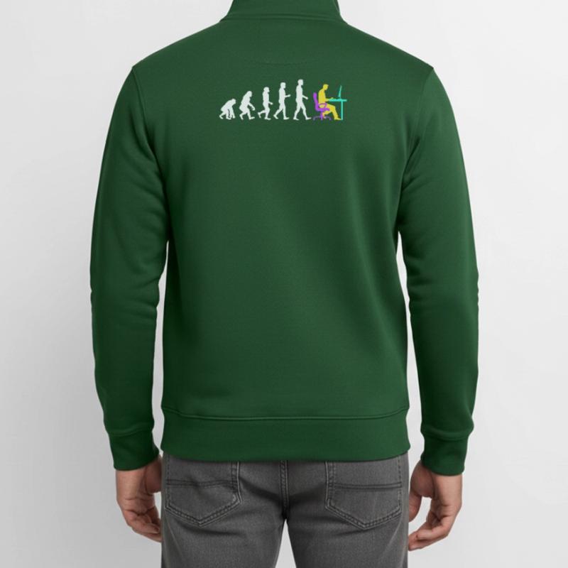 Developer Evolution Computerfreak Open Source Unisex Organic Zip Sweatshirt von Stanley/Stella