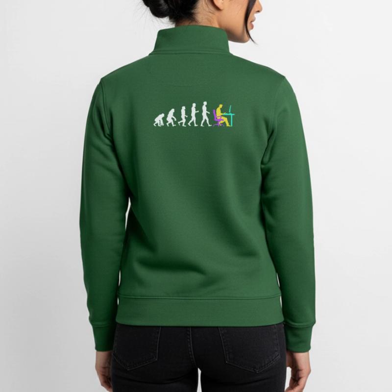 Developer Evolution Computerfreak Open Source Unisex Organic Zip Sweatshirt von Stanley/Stella