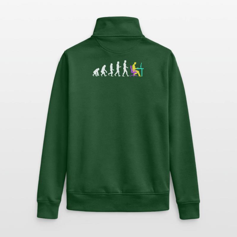 Developer Evolution Computerfreak Open Source Unisex Organic Zip Sweatshirt von Stanley/Stella