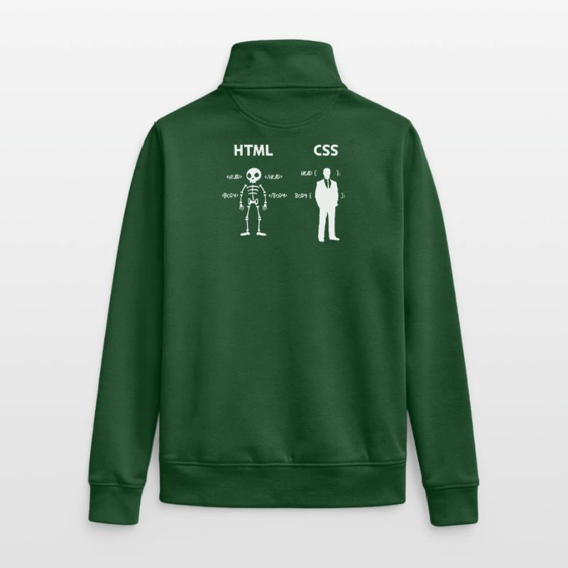 Code Css C++ Php Java Developer Code Skripting Unisex Organic Zip Sweatshirt von Stanley/Stella