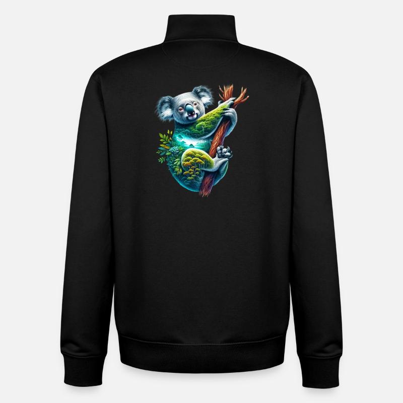 Koala - Unisex Organic Zip Sweatshirt von Stanley/Stella - Schwarz
