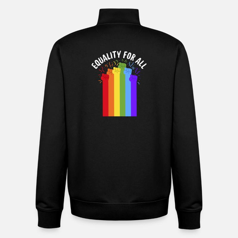 Equality for all - Unisex Organic Zip Sweatshirt by Stanley/Stella - black