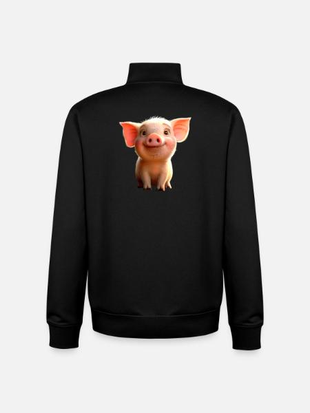 Gris Tamsvin Gris Grisling Piggy - Stanley/Stella unisex sweatshirt med lynlås i økologisk - sort