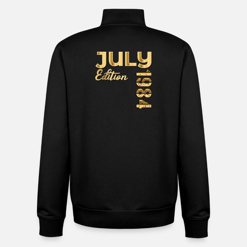 42E ANNIVERSAIRE JUILLET 1984 - Sweat zippé unisexe en coton bio Stanley/Stella - noir
