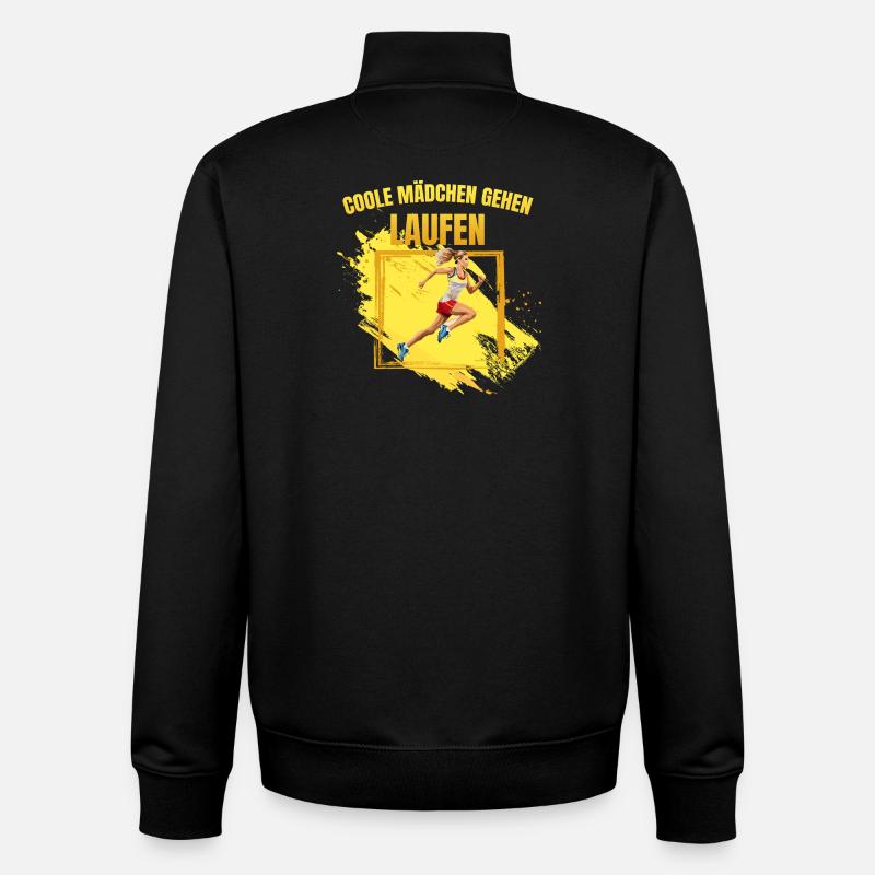 Coole Mädchen gehen Laufen - Unisex Organic Zip Sweatshirt von Stanley/Stella - Schwarz