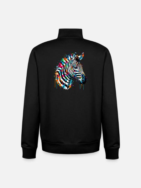 Zebra - Unisex Organic Zip Sweatshirt by Stanley/Stella - black