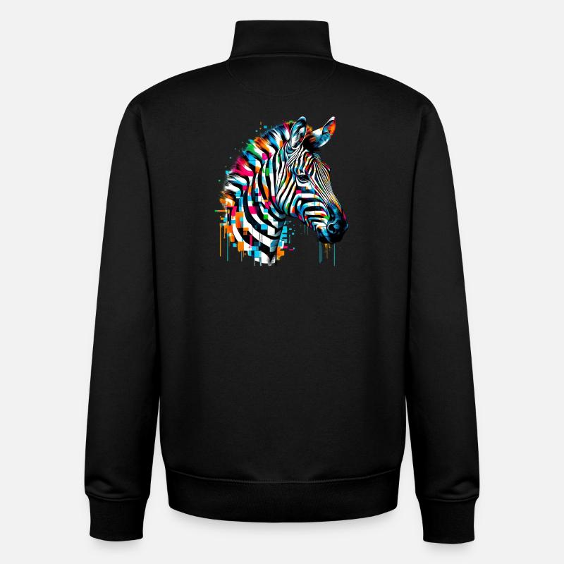Zebra - Unisex Organic Zip Sweatshirt by Stanley/Stella - black