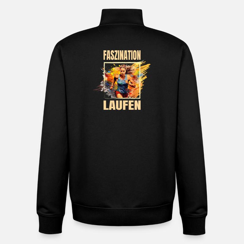 Faszination Laufen - Unisex Organic Zip Sweatshirt von Stanley/Stella - Schwarz