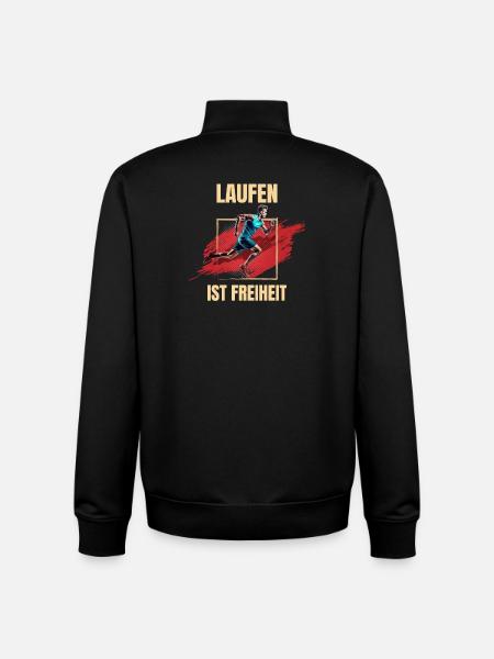 Laufen ist Freiheit - Unisex Organic Zip Sweatshirt von Stanley/Stella - Schwarz