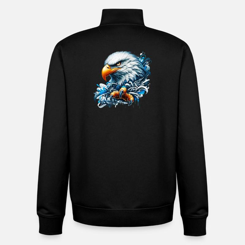 Eagle - Unisex Organic Zip Sweatshirt by Stanley/Stella - black