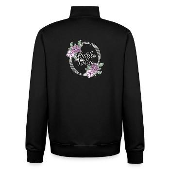Bridal Wedding Dress - Unisex Organic Zip Sweatshirt by Stanley/Stella - black - Back - AI Model Male 185 light (185cm)