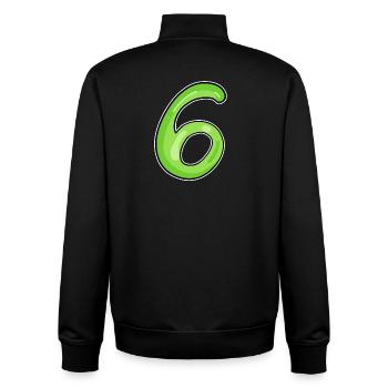 6 green - Unisex Organic Zip Sweatshirt by Stanley/Stella - black - Back - AI Model Male 185 light (185cm)