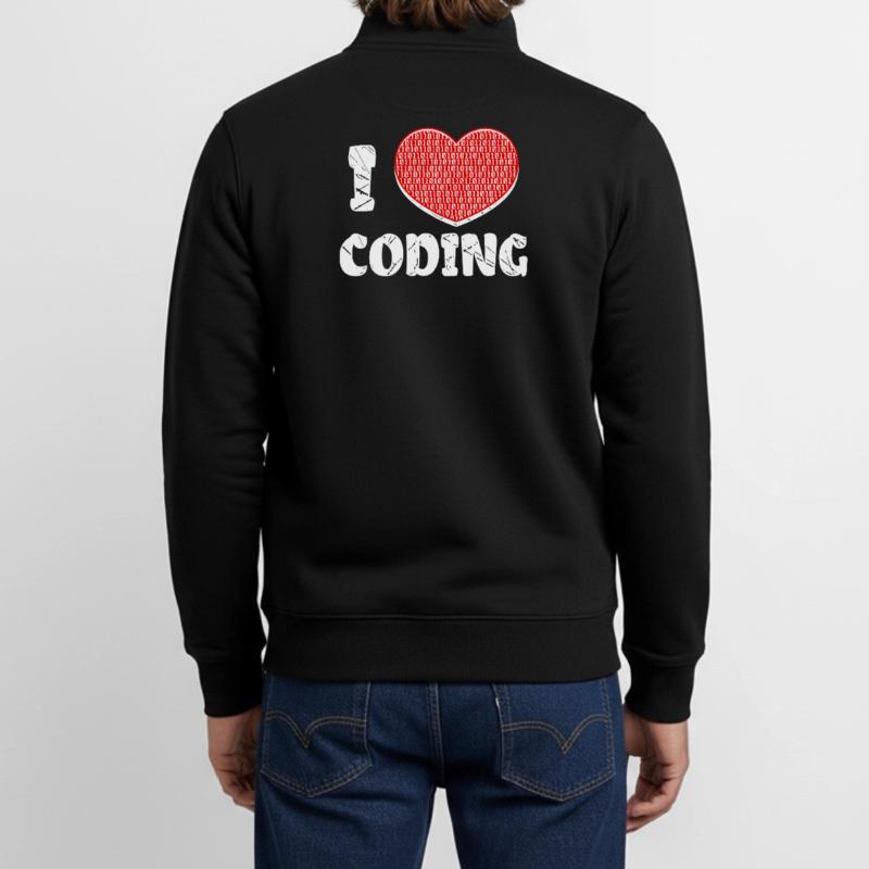 Developer Heart Coding Statement Programmer Unisex Organic Zip Sweatshirt by Stanley/Stella