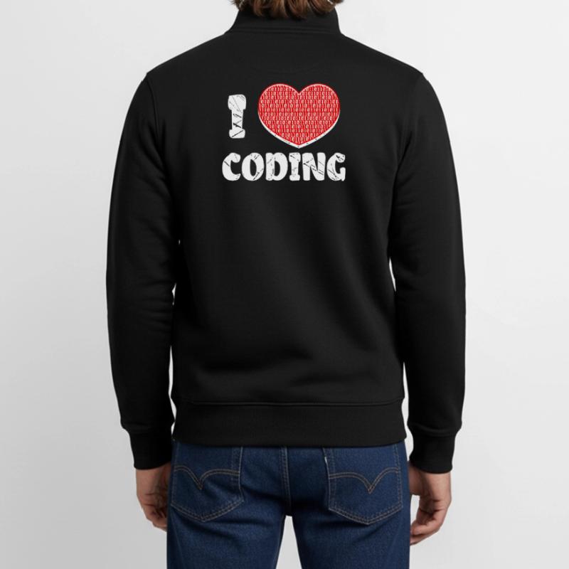 Développeur Heart Coding Statement Programmeur Sweat zippé unisexe en coton bio Stanley/Stella