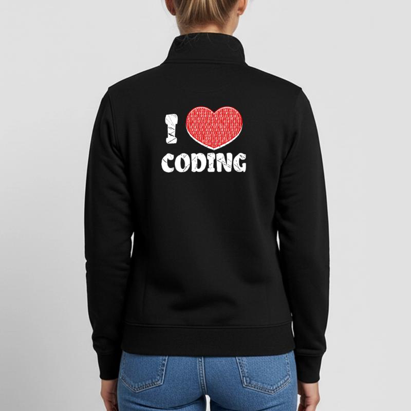 Developer Heart Coding Statement Programmer Unisex Organic Zip Sweatshirt by Stanley/Stella