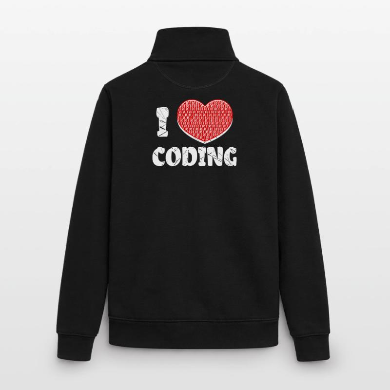 Développeur Heart Coding Statement Programmeur Sweat zippé unisexe en coton bio Stanley/Stella