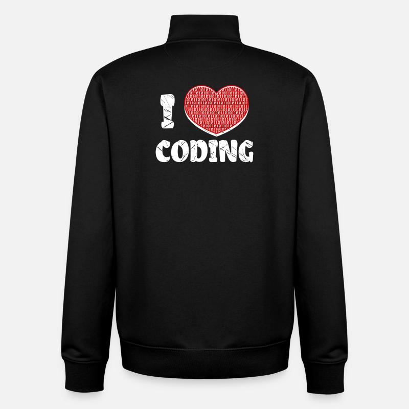 Developer Herz Coden Statement Programmierer - Unisex Organic Zip Sweatshirt von Stanley/Stella - Schwarz