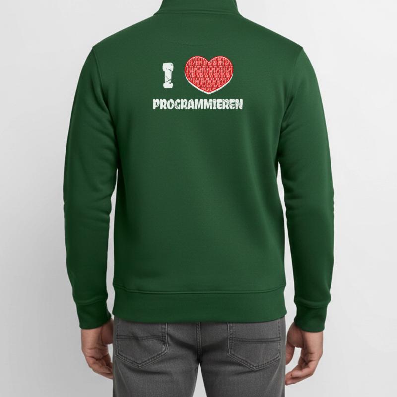 Developer Heart Programmer Statement Computer Science Unisex Organic Zip Sweatshirt by Stanley/Stella