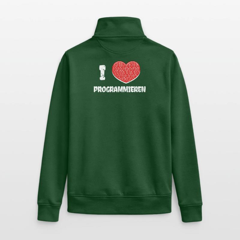 Developer Heart Programmer Statement Computer Science Unisex Organic Zip Sweatshirt by Stanley/Stella