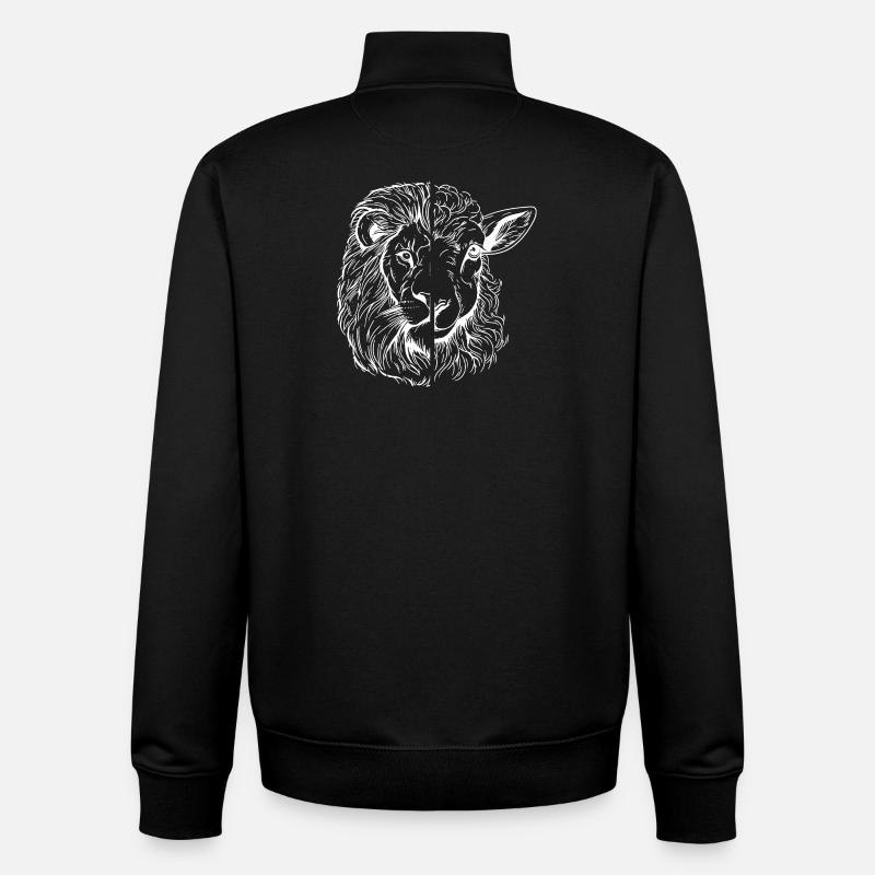 Löwe und Lamm - Unisex Organic Zip Sweatshirt von Stanley/Stella - Schwarz