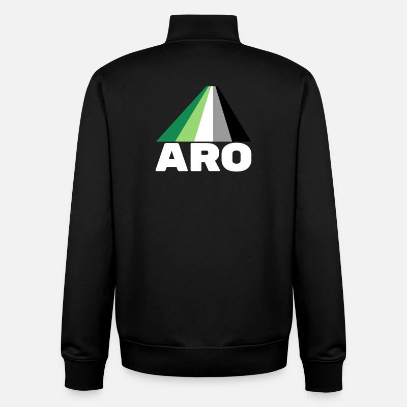 Aromanticisme, aromantique, aro - Sweat zippé unisexe en coton bio Stanley/Stella - noir