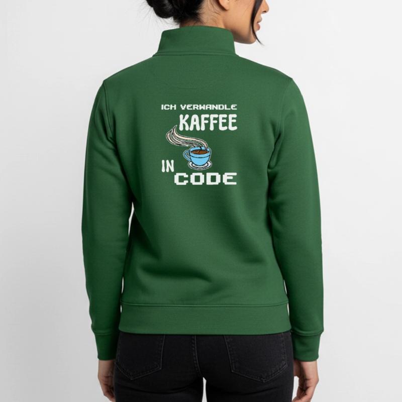 Developer Computerfreak Statement Coden Skripting Unisex Organic Zip Sweatshirt von Stanley/Stella