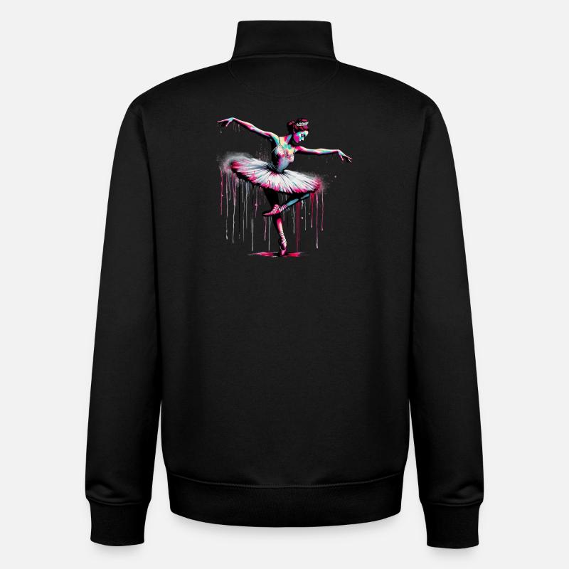 Danseuse de ballet avec tutu - Sweat zippé unisexe en coton bio Stanley/Stella - noir