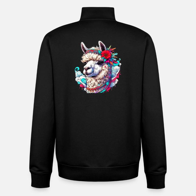 Alpaca - Unisex Organic Zip Sweatshirt by Stanley/Stella - black