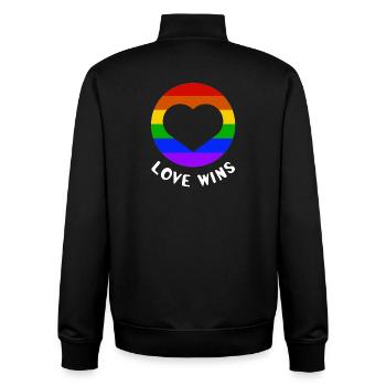 Love wins - Unisex Organic Zip Sweatshirt by Stanley/Stella - black - Back - AI Model Male 185 light (185cm)