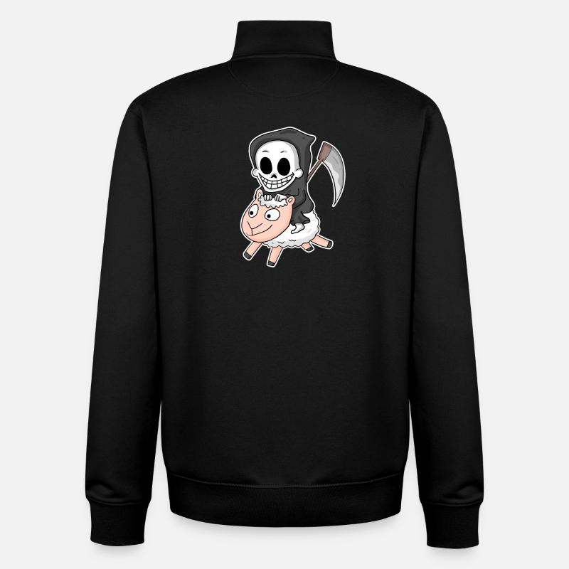 Sensenmann Schaf Motiv - Unisex Organic Zip Sweatshirt von Stanley/Stella - Schwarz