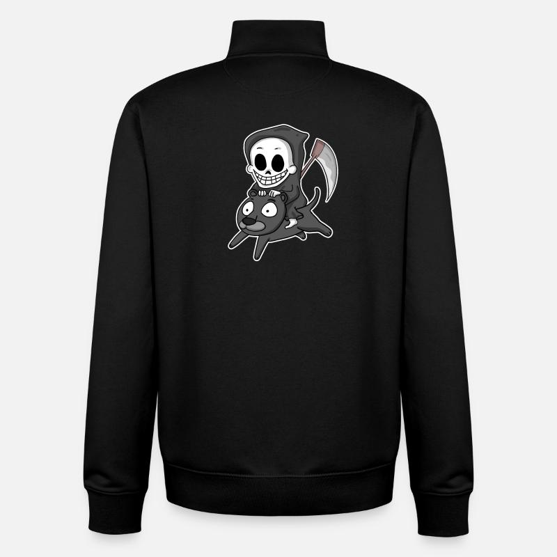 Faucheuse Motif Wildcat - Sweat zippé unisexe en coton bio Stanley/Stella - noir