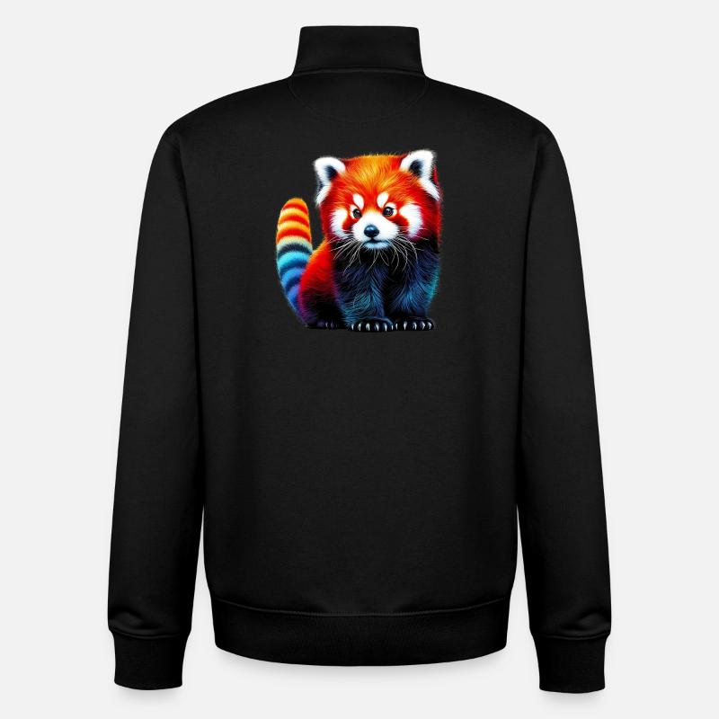 Petit panda - Sweat zippé unisexe en coton bio Stanley/Stella - noir