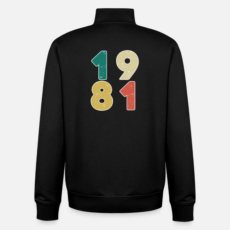 1981 - Year 1981 - Year 1981 - Unisex Organic Zip Sweatshirt by Stanley/Stella - black