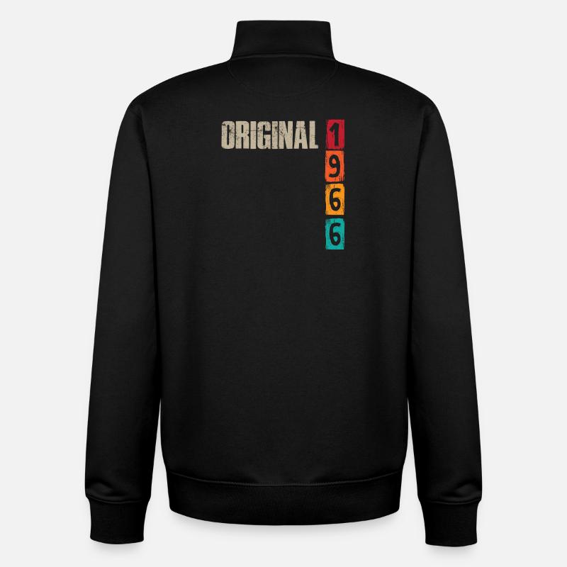 Millésime 1966 - Sweat zippé unisexe en coton bio Stanley/Stella - noir