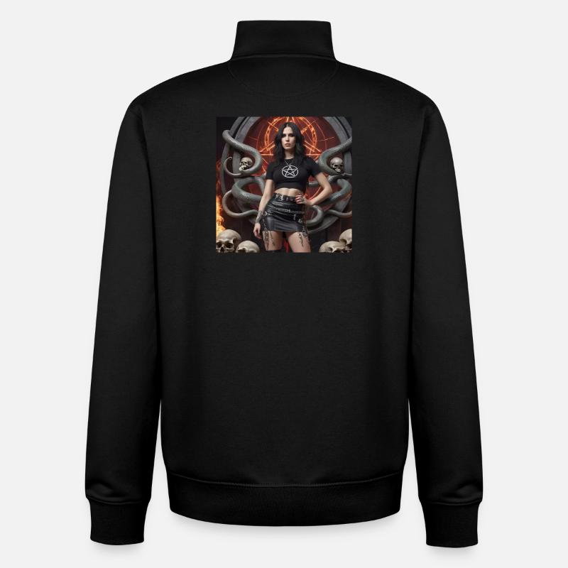 Pose de métal lourd - Sweat zippé unisexe en coton bio Stanley/Stella - noir