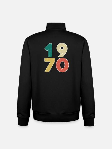 1970 - Born 1970 - Built in 1970 - Unisex Organic Zip Sweatshirt by Stanley/Stella - black