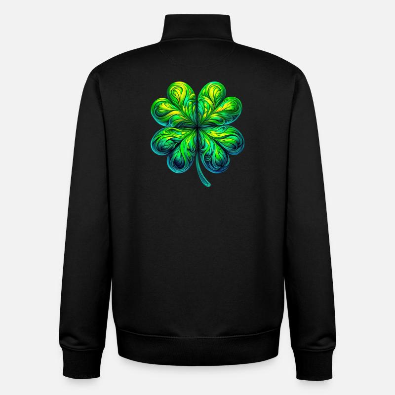 Vierblättriges Kleeblatt - Unisex Organic Zip Sweatshirt von Stanley/Stella - Schwarz