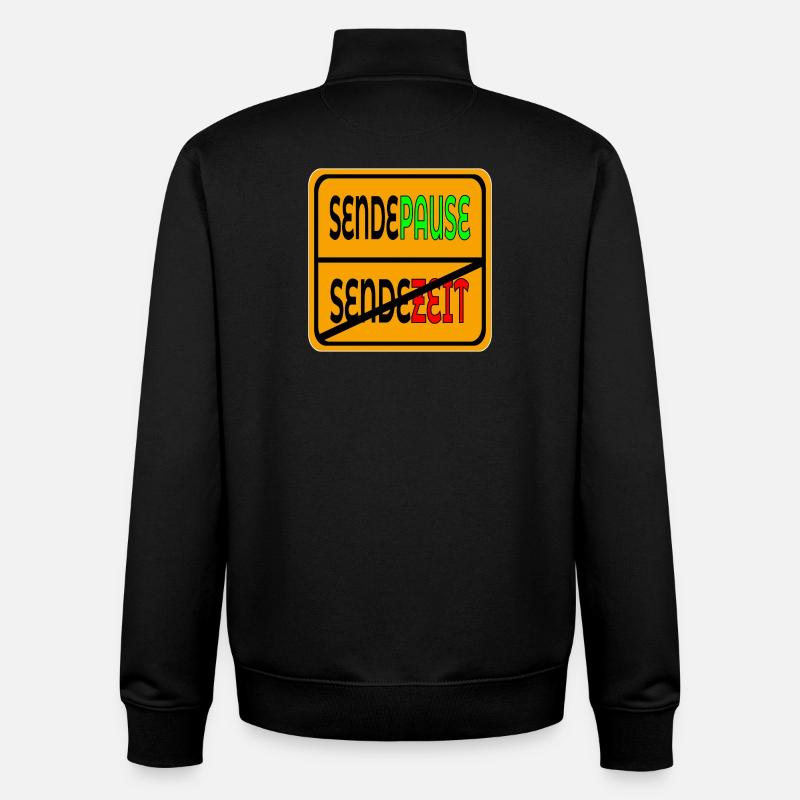 SENDEZEIT SENDEPAUSE - Unisex Organic Zip Sweatshirt von Stanley/Stella - Schwarz