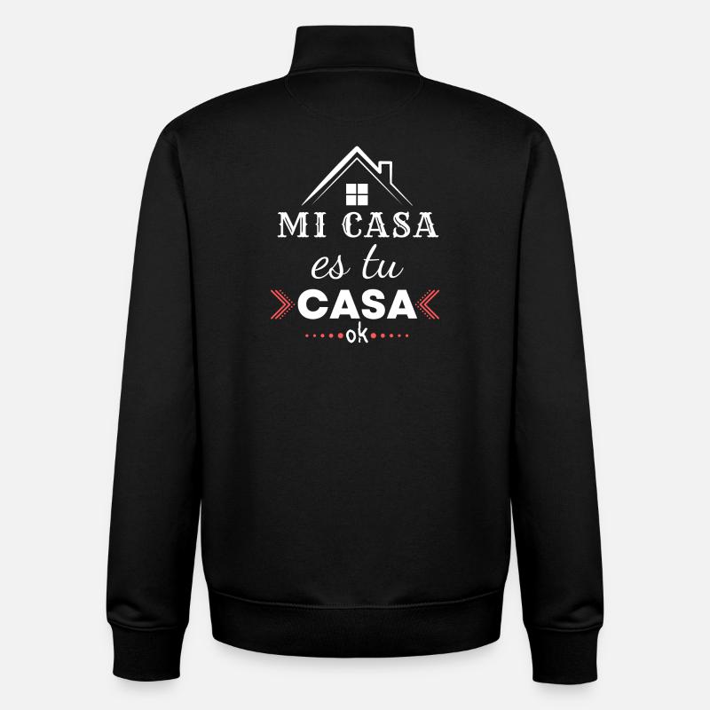Citation Maison et Confort Quotidien - Sweat zippé unisexe en coton bio Stanley/Stella - noir